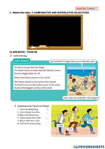 Unit 9 - Comparative and superlative adjectives