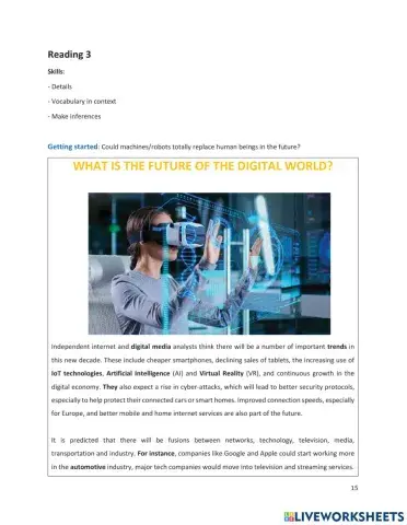 Unit 2 Reading 3 Future of Digital World