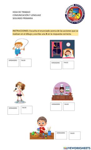 Hoja de trabajo verbos y diptongos