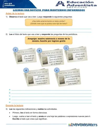 Leemos una noticia para informarnos