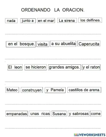 Ordenando plas palabras