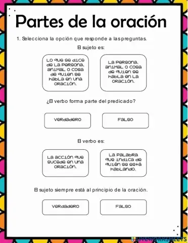 Partes de la oración