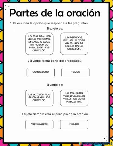 Partes de la oración