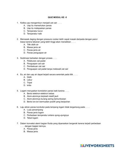Quiz praktikum  ipa ke 5