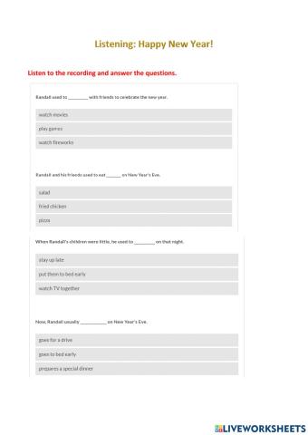 Listening: Happy New Year!