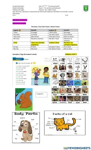 Class 4 unit 2 3rd grade