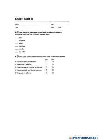 Unit 8 natural health