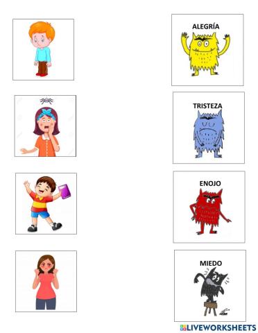 Relaciona el dibujo con la emoción
