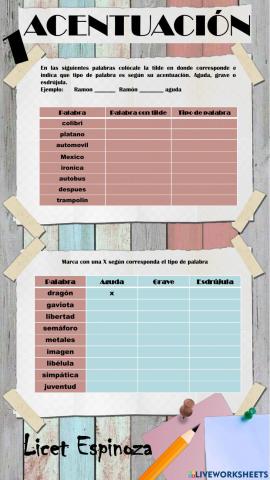 Acentuación de palabras