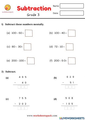 Subtract mentally