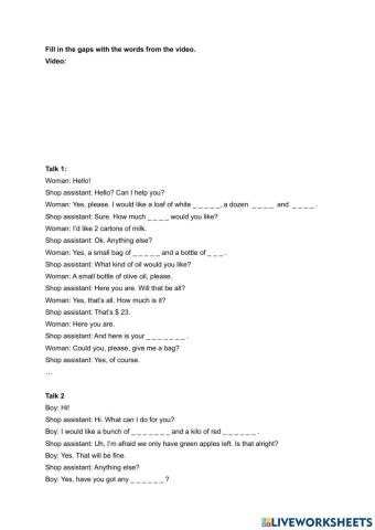 Shopping at the Grocery Store