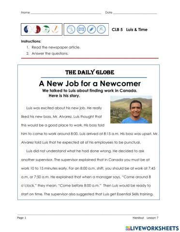 Luis Story - Punctuality