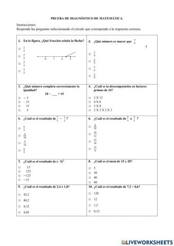Prueba de diagnóstico
