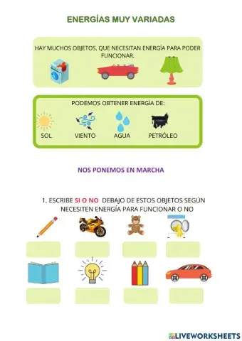 Energías muy variadas