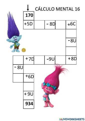 Cálculo mental 16