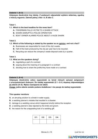 Matura 2021 słuchanie