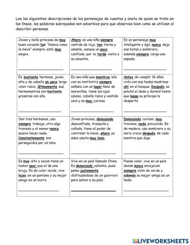 Personajes de cuentos