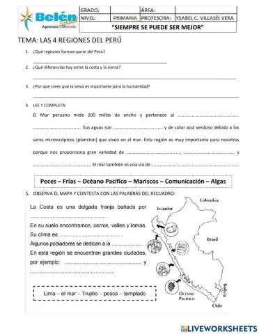 LAS REGIONES DEL PERÚ