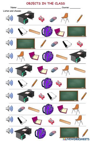 Objects in the class