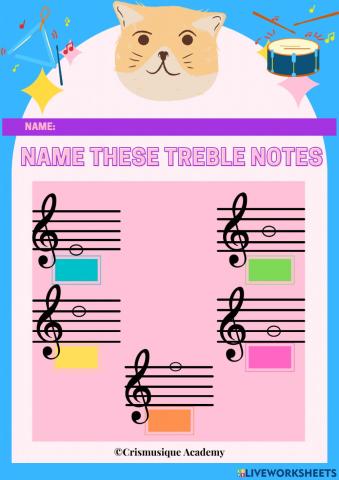 The Lines of the Treble Clef Notes