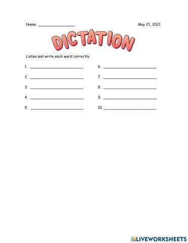 Dictation 2nd 05-21