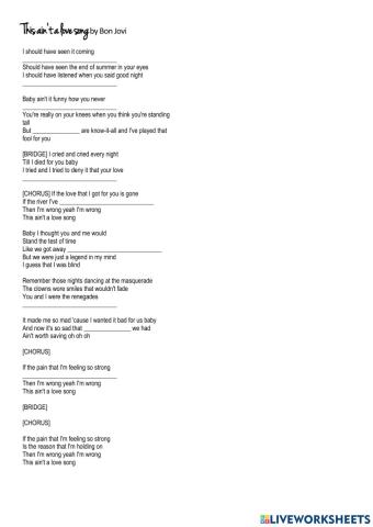 This ain't a love song