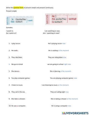 Present simple vs continuous