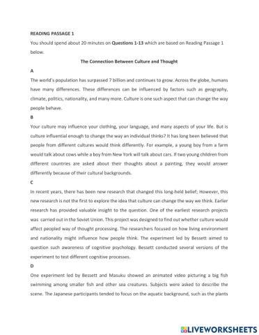 Ielts reading passage 1