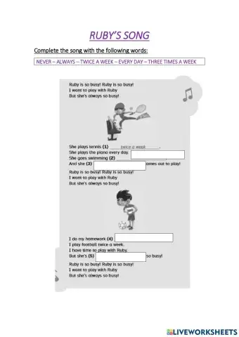 Adverbs of frequency song