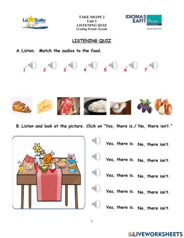 Listening quiz - period 2 - take shape 2