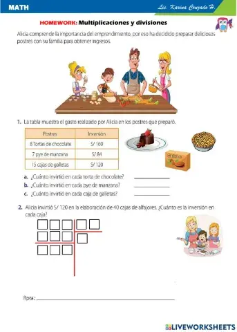Homework: Multiplicaciones y divisiones