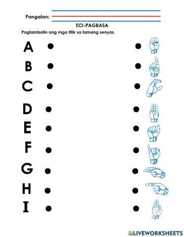ECI-Matching Letters to Signs