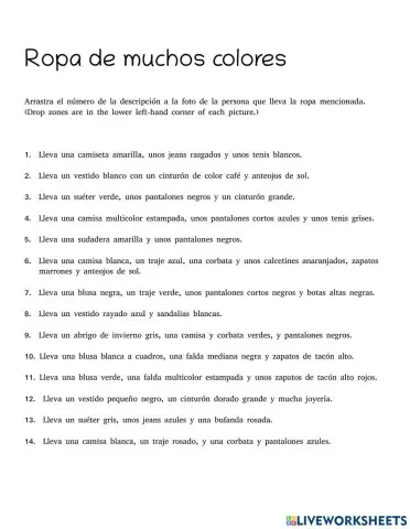 Ropa de muchos colores