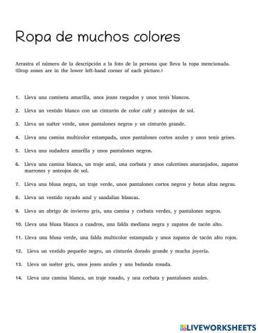 Ropa de muchos colores