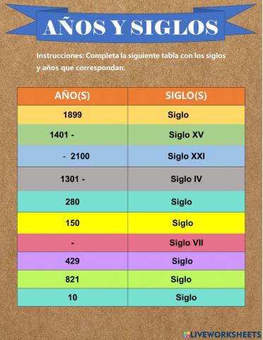Años y Siglos