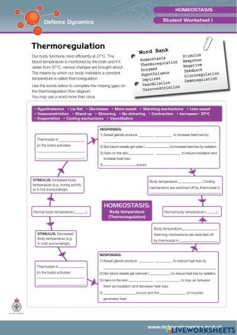 Homeostasis -thermoregulation