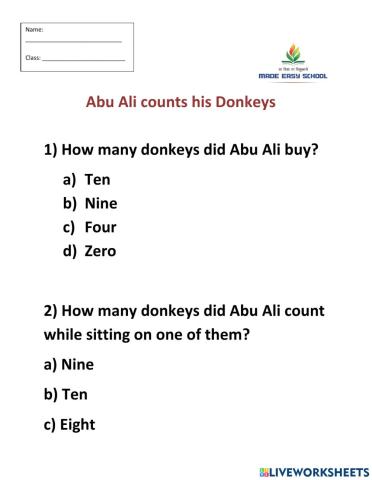 Abu Ali Counts His Donkeys