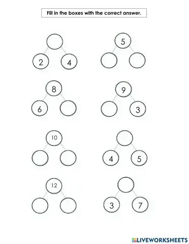 Part and whole worksheet