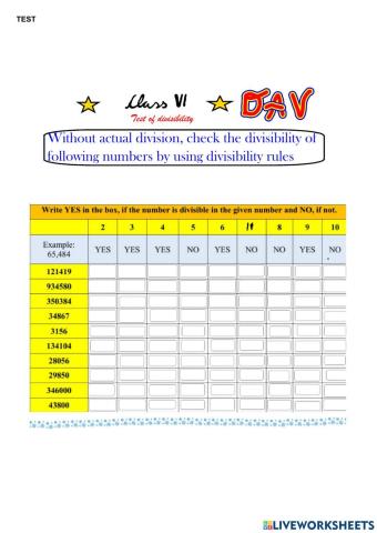 Divisibility rules