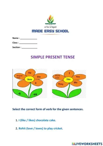 Simple present tense