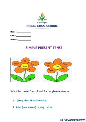 Simple present tense