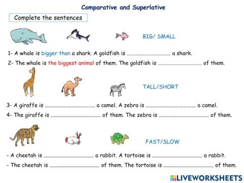 Comparative- Superlative (Animals)