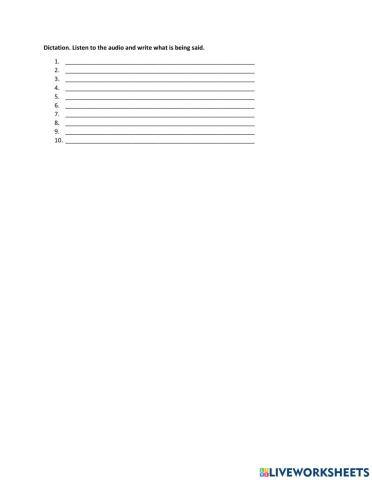 Dictation present perfect