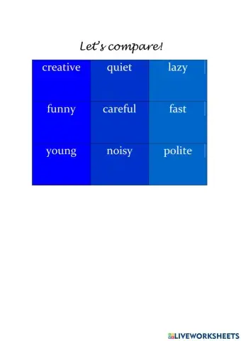 Comparatives and Superlatives TIC TAC TOE