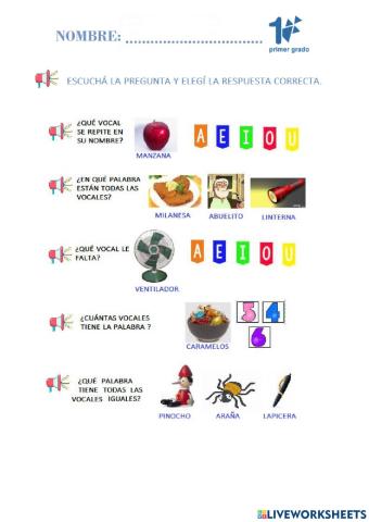 A  mirar las vocales