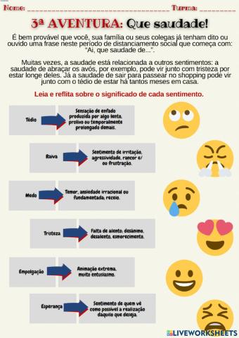 Atividades emoções.