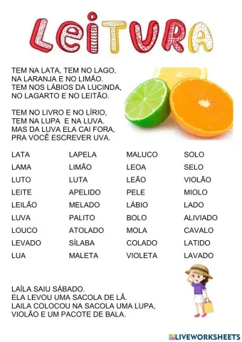 Leitura famíla ilábica l