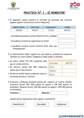 Problemas de adiciones y sustracciones