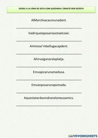 Separa les paraules 1