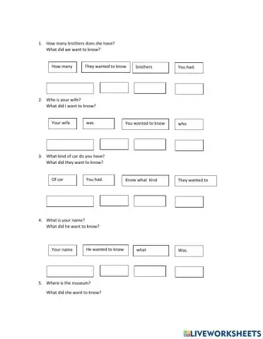 Indirect Questions with Question Words